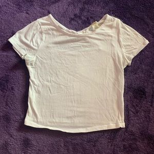 Soft White Crop Top w/ Twisted Back Cutout